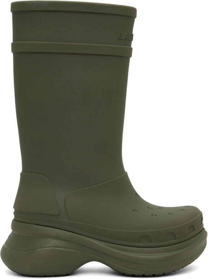 Balenciaga Khaki Crocs Edition Boots - Picture 4