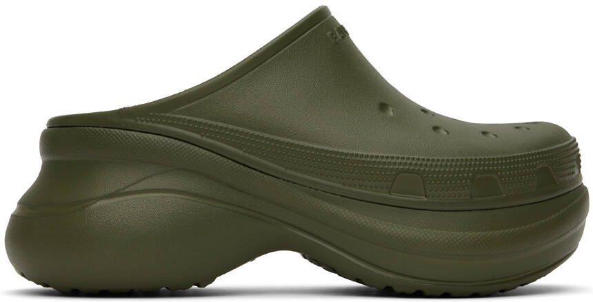 Balenciaga Khaki Crocs Edition Mules - Picture 2