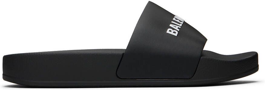 Balenciaga Kids Black Pool Slides