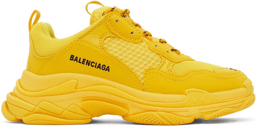 Balenciaga Kids Yellow Triple S Sneakers - Picture 5