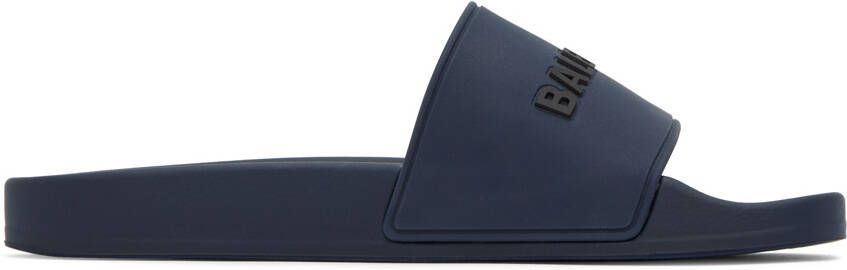 Balenciaga Navy Pool Slides