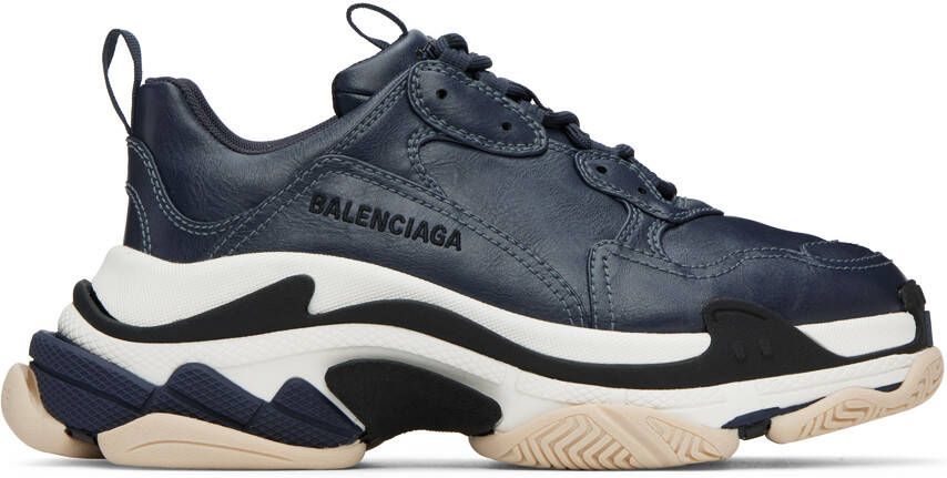 Balenciaga Navy Triple S Low Top Sneakers