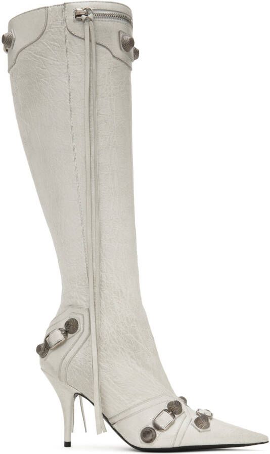 Balenciaga Off-White Cagole 90 Boots - Picture 5