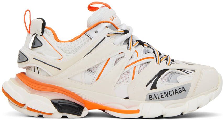 Balenciaga Orange & White Track Sneakers - Picture 5
