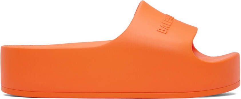 Balenciaga Orange Chunky Slides - Picture 5