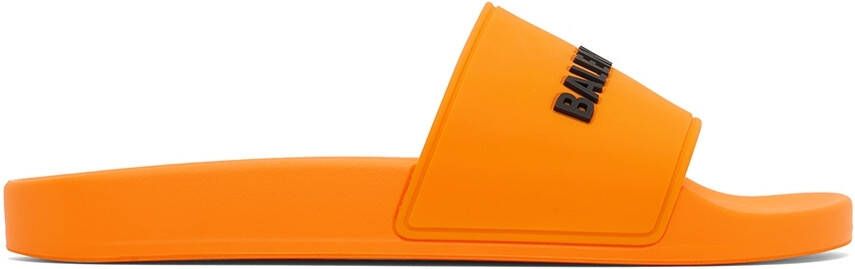 Balenciaga Orange Pool Slides - Picture 5