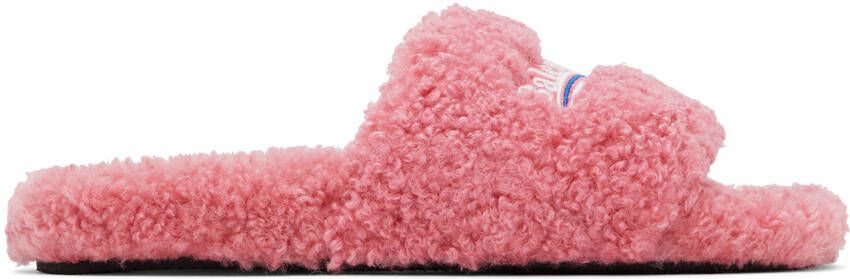 Balenciaga Pink Furry Sandals - Picture 5