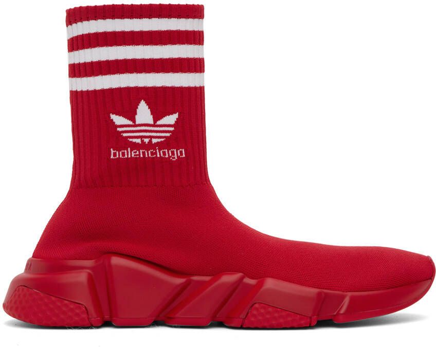 Balenciaga Red adidas Originals Edition Speed Sneakers - Picture 5
