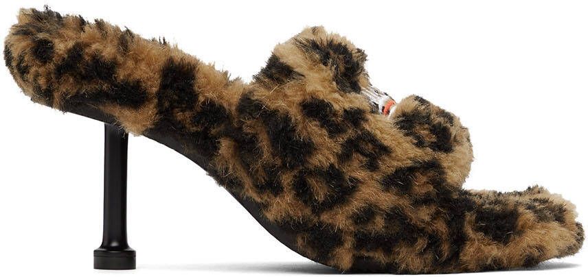 Balenciaga Tan Furry Mule Sandals - Picture 4