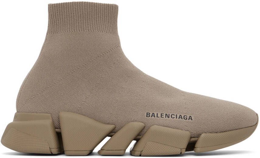 Balenciaga Taupe Speed 2.0 Sneakers - Picture 5