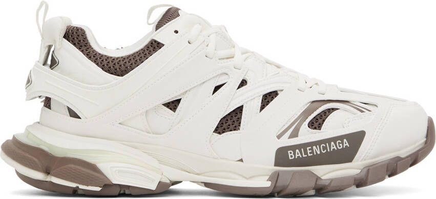 Balenciaga White & Brown Track Sneakers - Picture 4