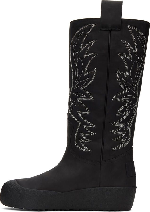 Bally Black Curling Montana Combat Boots