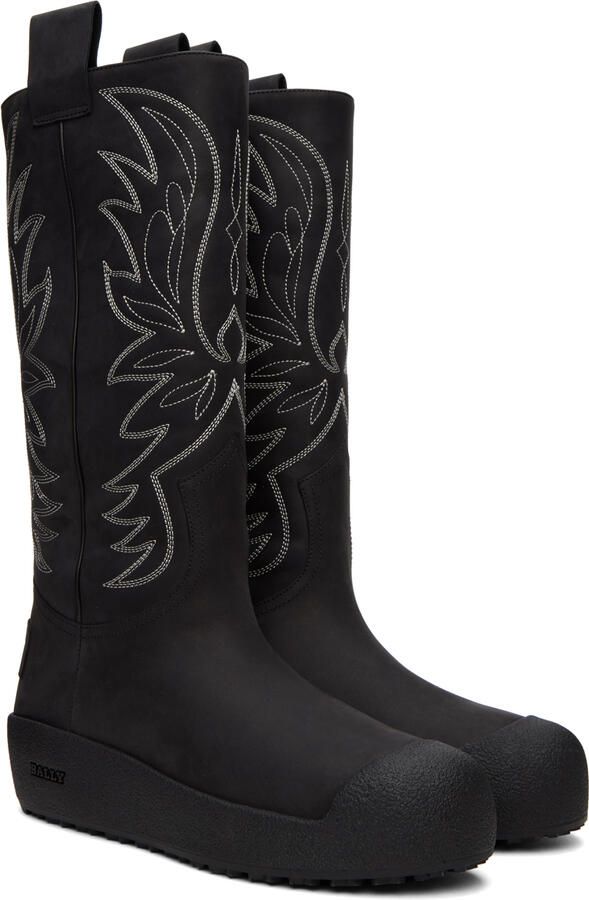 Bally Black Curling Montana Combat Boots - Picture 2