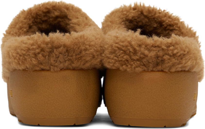 Bally Tan Crans Shearling Slippers