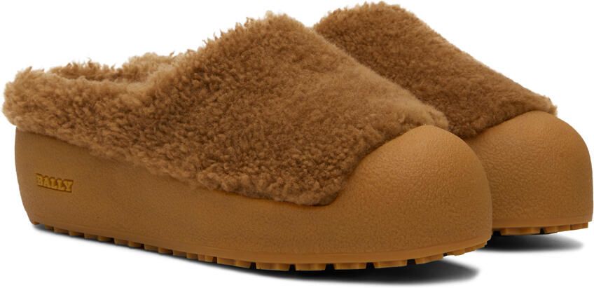 Bally Tan Crans Shearling Slippers - Picture 2