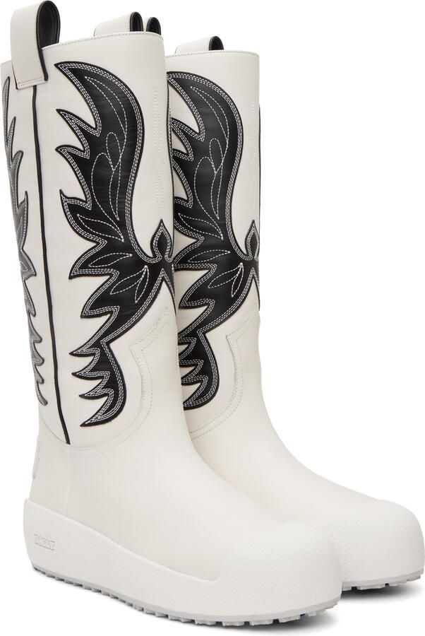 Bally White Curling Montana Combat Boots - Picture 3