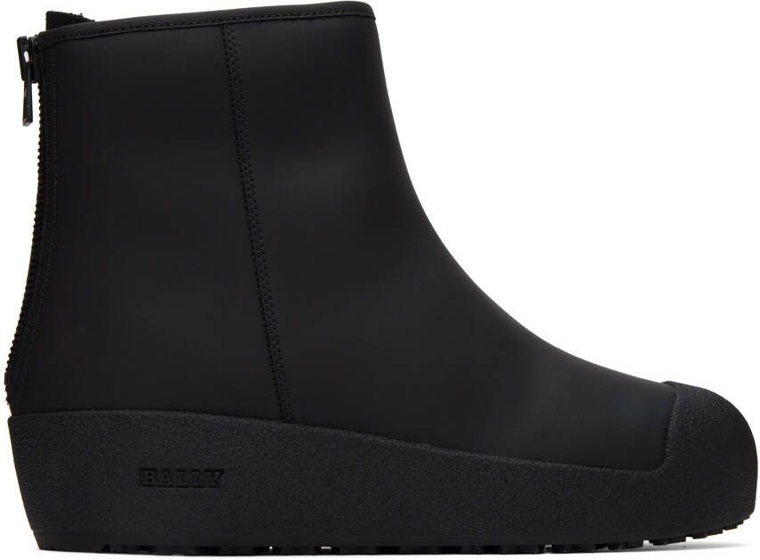 Bally Black Curling Bernina Combat Boots