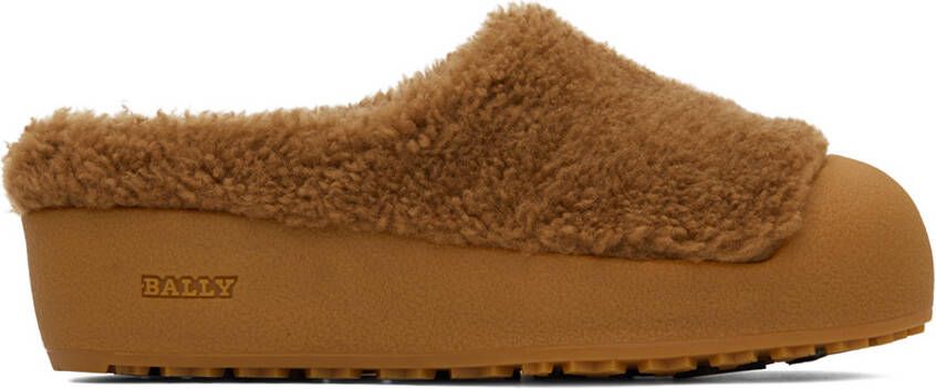 Bally Tan Crans Shearling Slippers - Picture 5