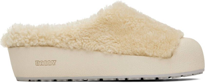 Bally White Crans Shearling Slippers - Picture 5
