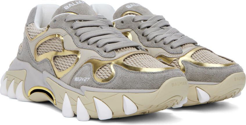 Balmain Beige B-East Sneakers - Picture 2