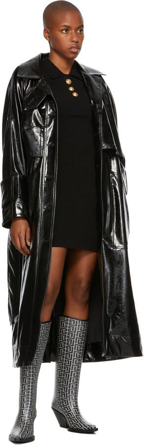 Balmain Black & Beige Rubber Monogram Tessa Boots - Picture 3