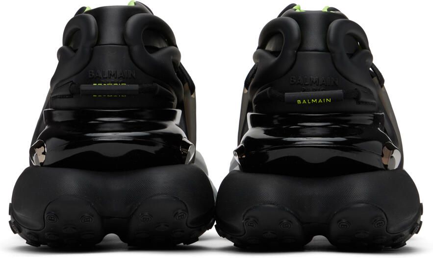 Balmain Black & Green Fluorescent Unicorn Sneakers