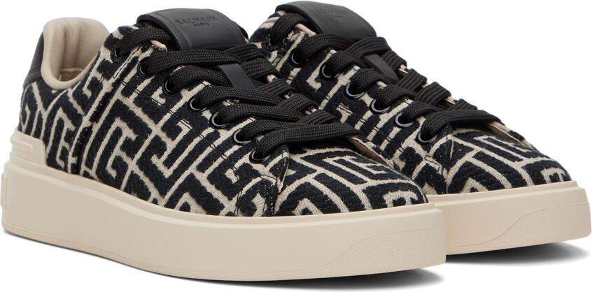 Balmain Black & Off-White B-Court Sneakers