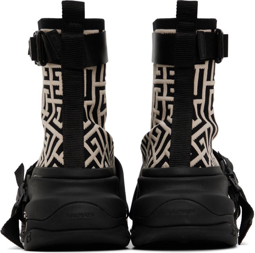 Balmain Black & White B-Bold High-Top Sneakers