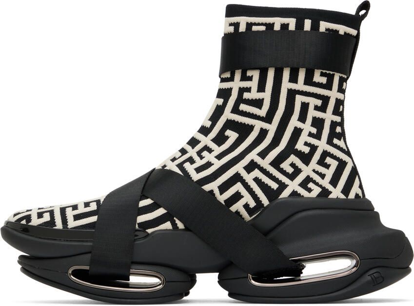 Balmain Black & White B-Bold Sneakers - Picture 3