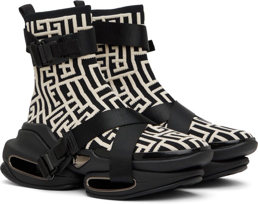 Balmain Black & White B-Bold Sneakers - Picture 2
