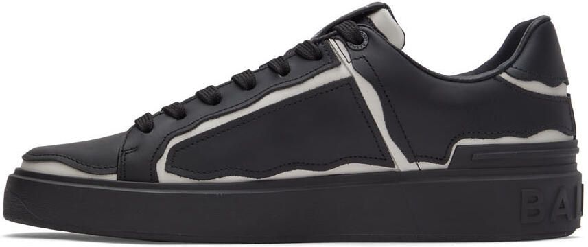 Balmain Black & White B-Court Sneakers - Picture 3