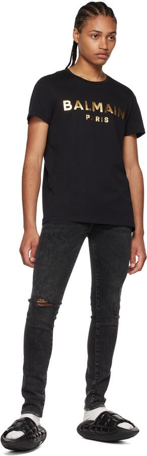 Balmain Black & White B-Court Sneakers - Picture 4