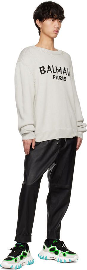 Balmain Black & White B-East Sneakers - Picture 4