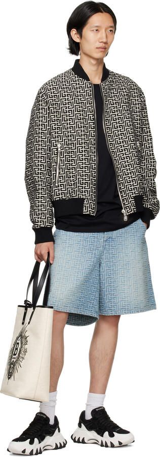 Balmain Black & White B-East Sneakers - Picture 4