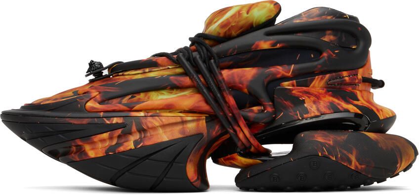Balmain Black & Yellow Unicorn Sneakers - Picture 3