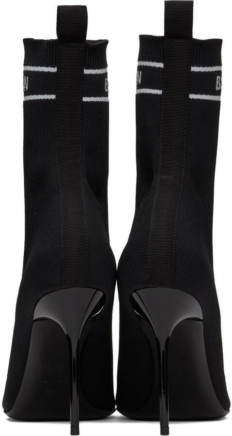 Balmain Black Knit Skye Boots - Picture 5