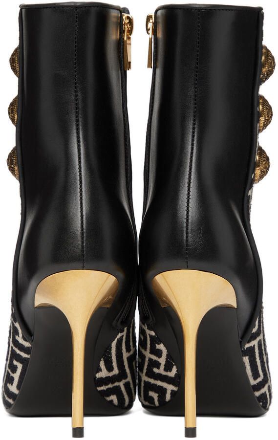 Balmain Black Monogram Boots - Picture 5