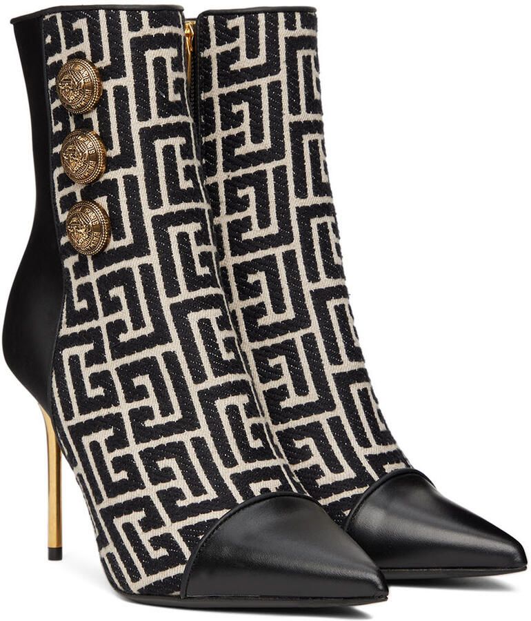Balmain Black Monogram Boots - Picture 3