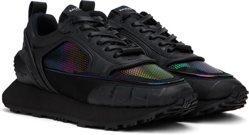 Balmain Black Racer Iridescent Sneakers - Picture 2