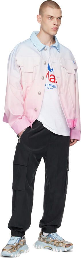 Balmain Blue & Gold B-East Sneakers - Picture 4