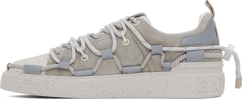 Balmain Gray B-Court Sneakers - Picture 3