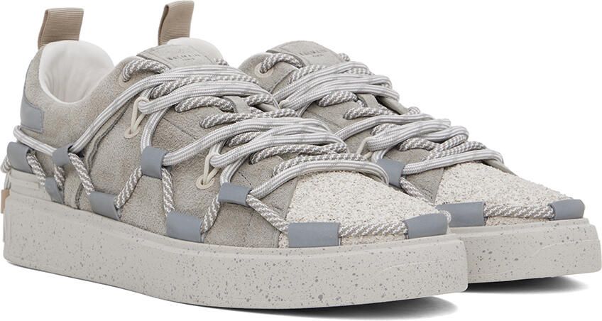 Balmain Gray B-Court Sneakers - Picture 2