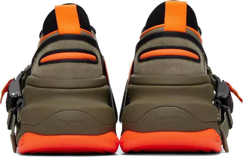 Balmain Khaki B-Bold Sneakers