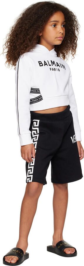 Balmain Kids Black Printed Slides - Picture 3