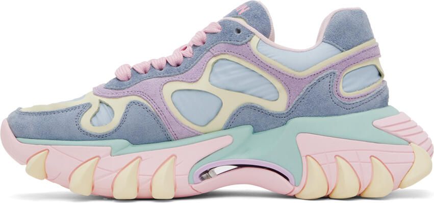 Balmain B-East panelled suede sneakers Green - Picture 3