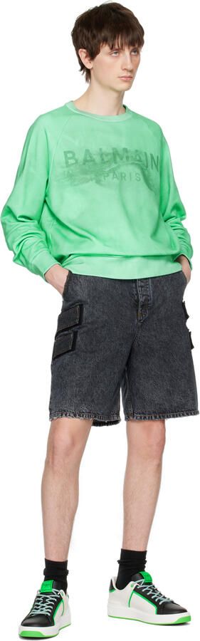 Balmain White & Black B-Court Sneakers - Picture 4