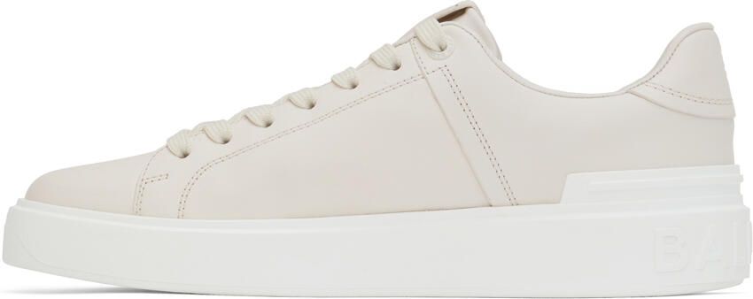Balmain White B-Court Low-Top Sneakers - Picture 3