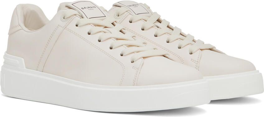 Balmain White B-Court Low-Top Sneakers - Picture 2