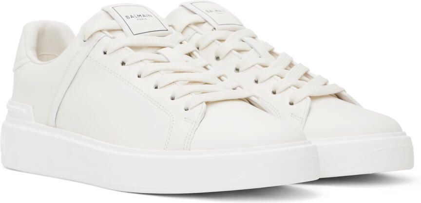 Balmain White B-Court Sneakers - Picture 2