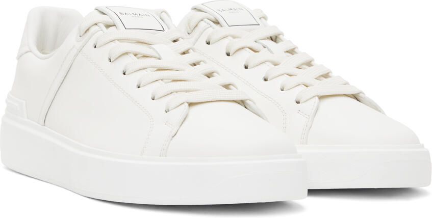 Balmain White B-Court Sneakers - Picture 2